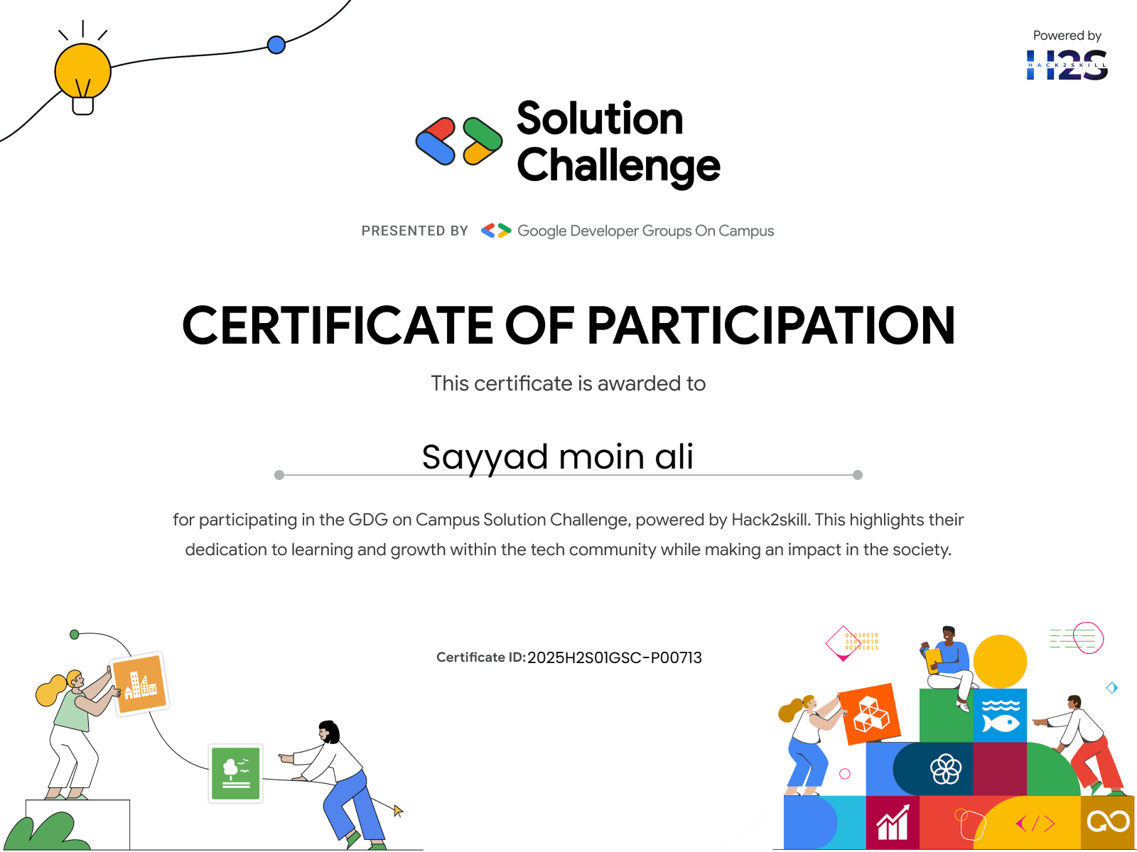 Google Solution Certificate
