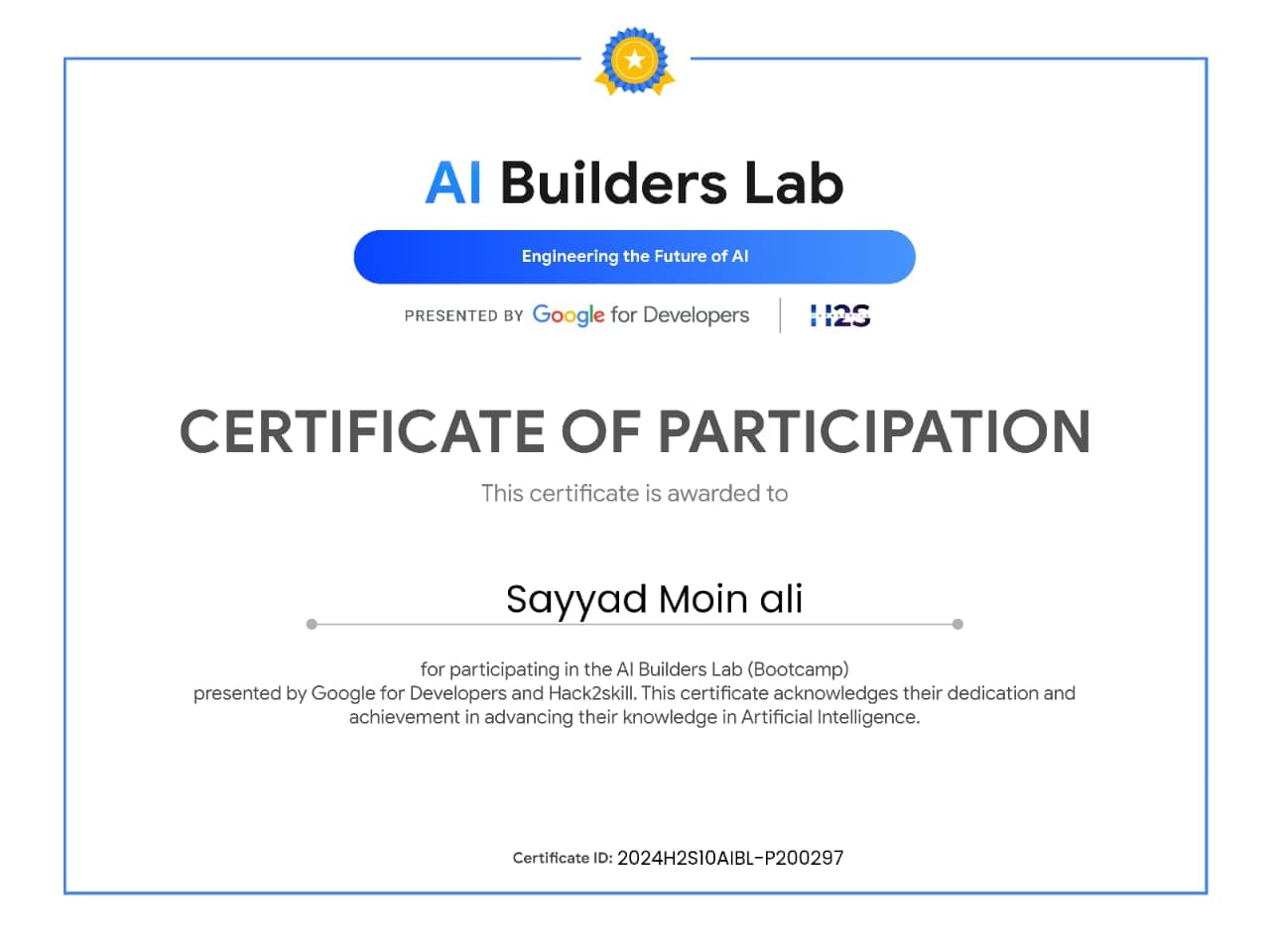 GoogleAI Certificate